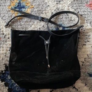 A black hobo bag